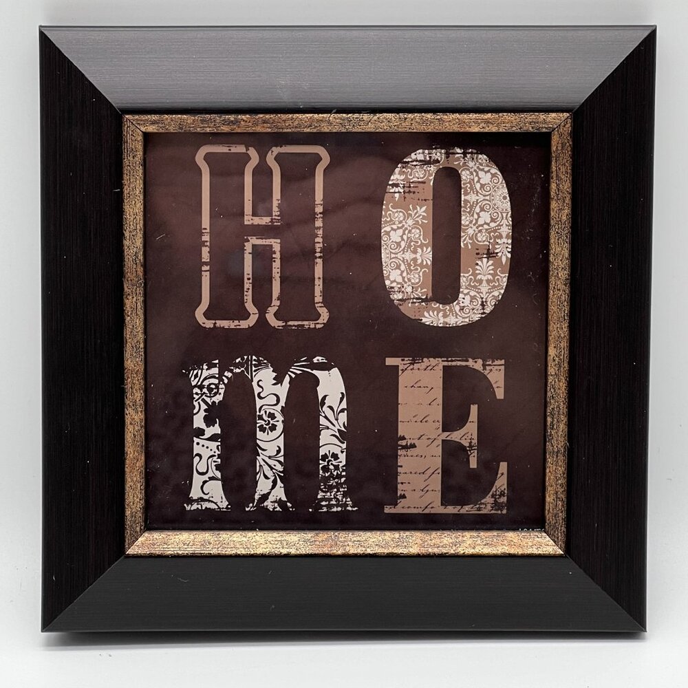 HOME Framed Picture 5.5 x 5.5 Brown Frame with Bronze Highlights